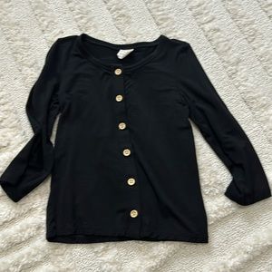 Kate Quinn Black Bamboo Button Cardigan 2T